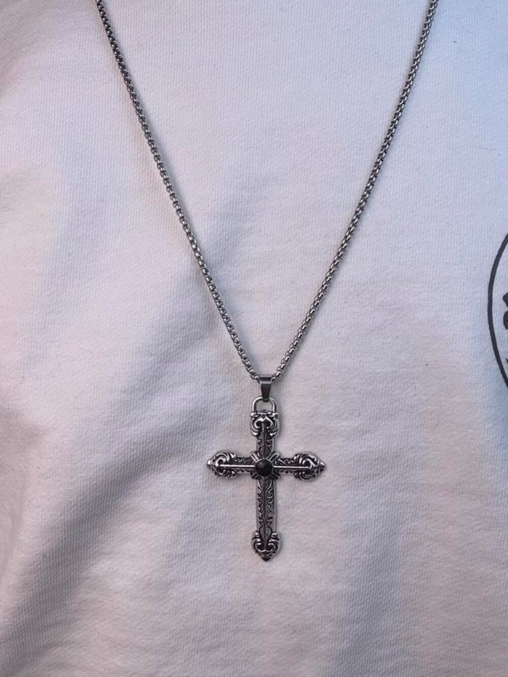 Silver Cross Pendant Necklace
